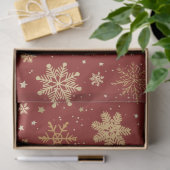 ホリデイレッド&金ゴールドスノーフレーク 薄葉紙 (ギフト)