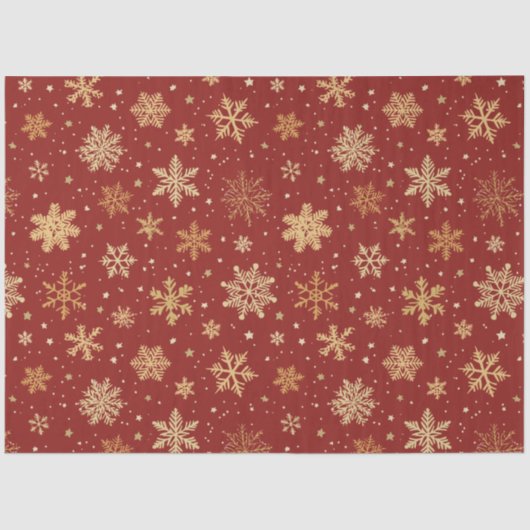 ホリデイレッド&金ゴールドスノーフレーク 薄葉紙 (正面)