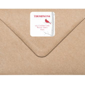 ホリデイレッド(鳥)ショウジョウコウカンチョウシンプルウィンター差出人住所 スクエアシール