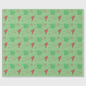 ホリデイレトロアトミックパターン ラッピングペーパー (フラット)