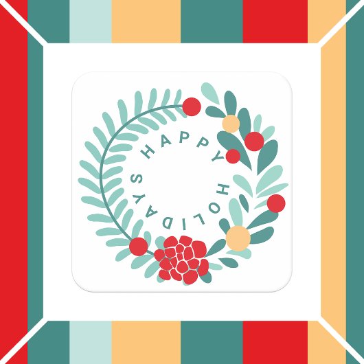 ホリデイレトロヴィベハッピーホリディーズ スクエアペーパーコースター