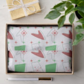 ホリデイレトロ原子パターン（白） 薄葉紙 (ギフト)