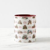 ホリデイヴィレッジハウスメリークリスマスパターン ツートーンマグカップ (中央)