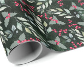 ホリデイヴィンテージカントリーホリーベリークリスマス ラッピングペーパー (ロールコーナー)