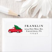 ホリデイヴィンテージトラックパーソナライズされた差出人住所 ラベル (インサイチュ)