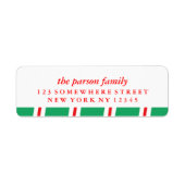 ホリデイ住所 シールキャンディーケーン ラベル (正面)