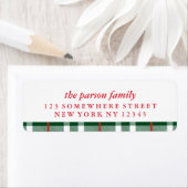 ホリデイ住所 シールグリーンプレイド ラベル (インサイチュ)