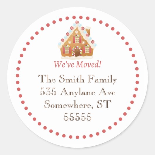 ホリデイ住所 シール – レッド引っ越しました (正面)