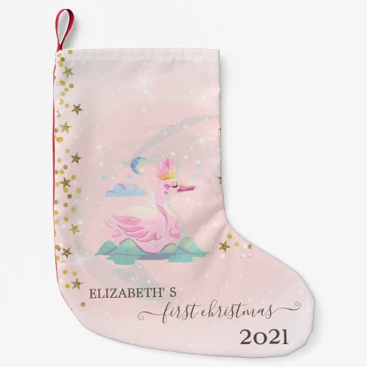 ホリデイ初めてのクリスマスベビースワンスターズ スモールクリスマスストッキング (正面)