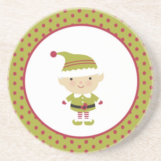 ホリデイ小妖精や小人クリスマスドリンクコースター コースター (正面)