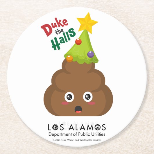 ホリデイ応援ウィズデューク ラウンドペーパーコースター (正面)