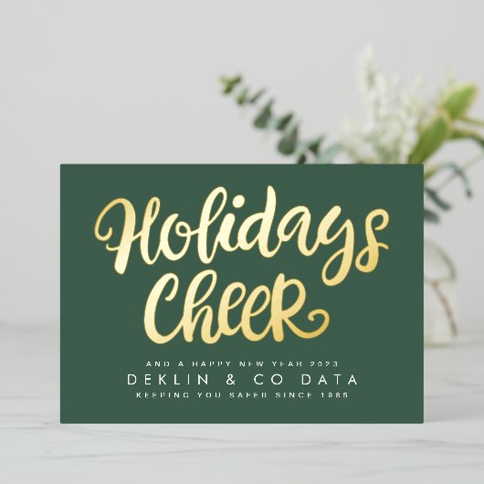 ホリデイ応援オングリーンプレミアム金ゴールドビジネス 箔シーズンカード (立ち正面)