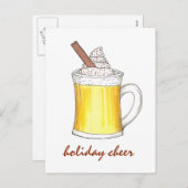 ホリデイ応援クリスマスエグノドリンクイラストレーション シーズンポストカード (正面/裏面)