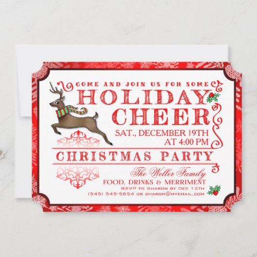 ホリデイ応援トナディースクリマスパーティの招待状 招待状 (正面)