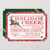 ホリデイ応援トナディースクリマスパーティの招待状 招待状 (正面/裏面)