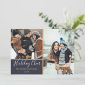 ホリデイ応援フェイク金ゴールドフォトコラージフラットカード シーズンカード (スタンド正面)