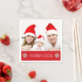 ホリデイ応援モダンファミリーホリデーフォトナプキンス スタンダードカクテルナプキン (インサイチュ)