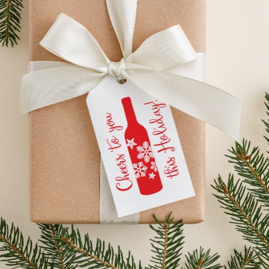 ホリデイ応援ワインギフト赤と白 ギフトタグ
