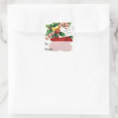 ホリデイ応援ヴィンテージクリスマスギフトラベル スクエアシール (バッグ)