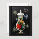 ホリデイ応援ヴィンテージブラックキャンディジャー ポストカード (正面/裏面)