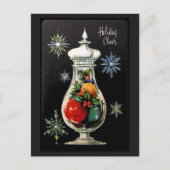 ホリデイ応援ヴィンテージブラックキャンディジャー ポストカード (正面)