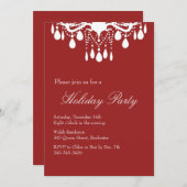 ホリデイ招待状グランド社交ダンス(赤) 招待状 (正面/裏面)