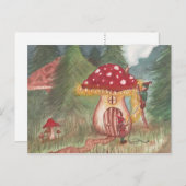 ホリデイ格言とマッシュルームホーム シーズンポストカード (正面/裏面)