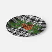 ホリデイ白黒プライドとパインコーン詳細 ペーパープレート (アングル)