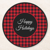 ホリデイ紙コースターズバッファロープレイド ラウンドペーパーコースター (正面)