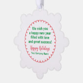 ホリデイ紙スノーフレーククリスマスオーナメントカスタム オーナメントカード (左)