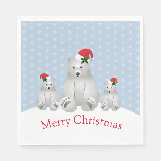 ホリデイ紙ナプキンズポーラーベアーズ スタンダードランチョンナプキン (正面)