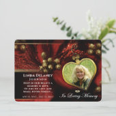 ホリデイ赤いハートフォト悔やみや弔慰サンキューカード 招待状 (スタンド正面)