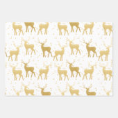 ホリデイ金ゴールドアントラースタグパターモダンン ラッピングペーパーシート (正面)