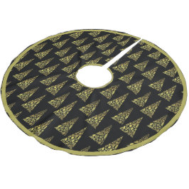 ホリデイ金ゴールドツエレガントモダンリー ブラッシュドポリエステルツリースカート