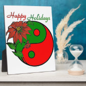 ホリデイ陰陽ポインセティアグリーンレッド フォトプラーク (側面)