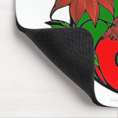 ホリデイ陰陽ポインセティアグリーンレッド マウスパッド (コーナー)