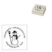 ホリデイ雪だるまウィンター差出人住所 ラバースタンプ (押印)