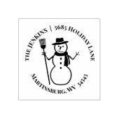 ホリデイ雪だるまウィンター差出人住所 ラバースタンプ (インプリント)