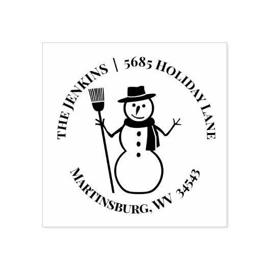 ホリデイ雪だるまウィンター差出人住所 ラバースタンプ (インプリント)