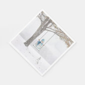 ホリデイ雪だるまオンウィンタースイング スタンダードランチョンナプキン (角)