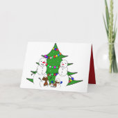 ホリデイ雪だるまファミリーフォトフレーム シーズンカード (裏面)