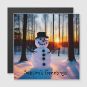 ホリデイ雪だるま磁気カード (正面/裏面)