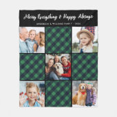 ホリデイ5写真キルトコラージュプパーソナライズされたライド フリースブランケット (正面)