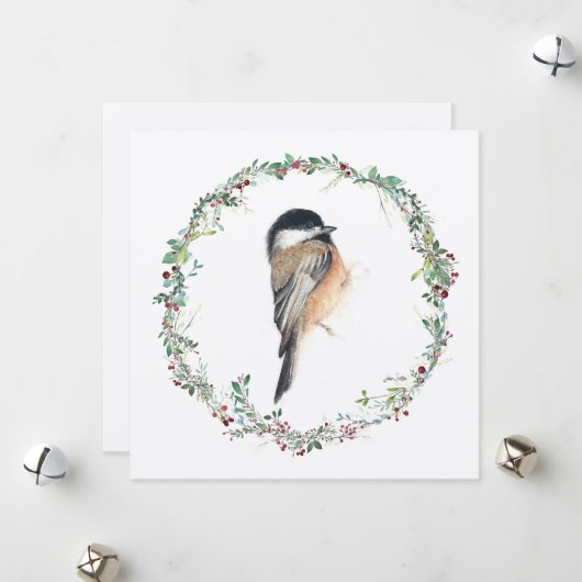 ホリデイ《鳥》アメリカゴガラウォーター絵画カラー シーズンカード (正面/裏面インサイチュ)