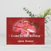 ホリデイOPenハウス招待状 – ポインセティアオンレッド 招待状 (スタンド正面)