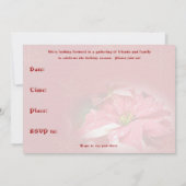 ホリデイOPenハウス招待状 – ポインセティアオンレッド 招待状 (裏面)