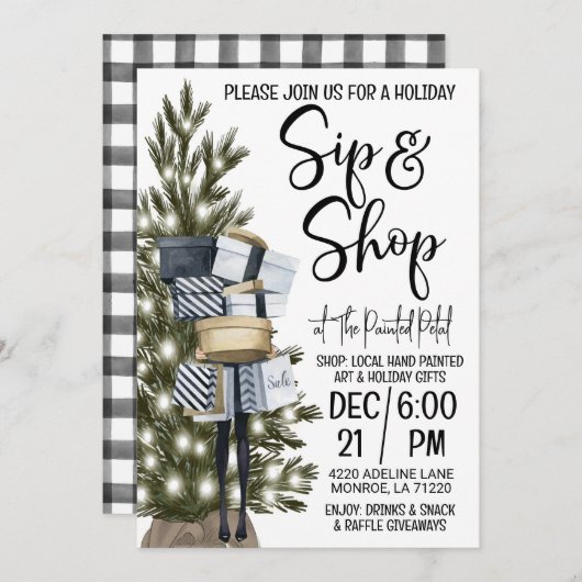 ホリデイsipとショップ 招待状 (正面/裏面)