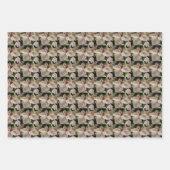 ホリデカラフルーポインセティアスフローラルパターン ラッピングペーパーシート (正面3)