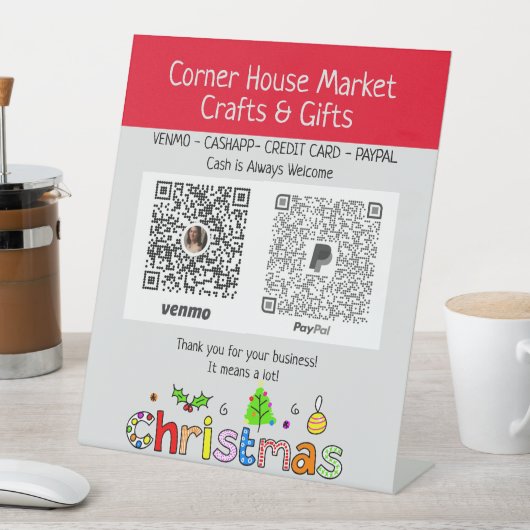 ホリデパーソナライズされたークラフトショーアイディアヴェンモ 台座サイン (インサイチュ)