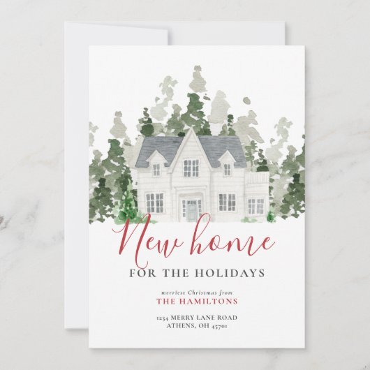 ホリデパーソナライズされたー引っ越し案内フォトカード 招待状 (正面)